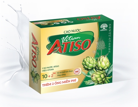 Cao nước atiso uống liền hộp x 10 ống thêm 2 ống miễn phí