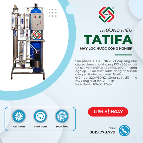 HỆ THỐNG LỌC RO 200 LÍT/H TATIFA - AN TOÀN-TINH GỌN-ĐA NĂNG