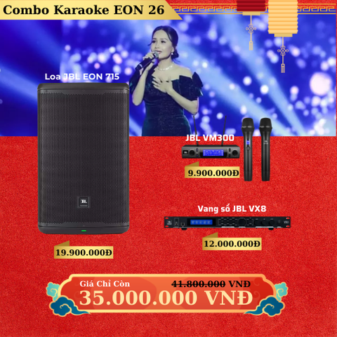 Dàn Loa JBL EON 715, Vang JBL VX8, Mic JBL VM300