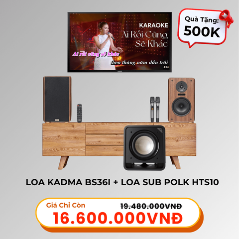 Loa Karaoke KADMA BS36i + Loa Sub Polk Audio HTS10