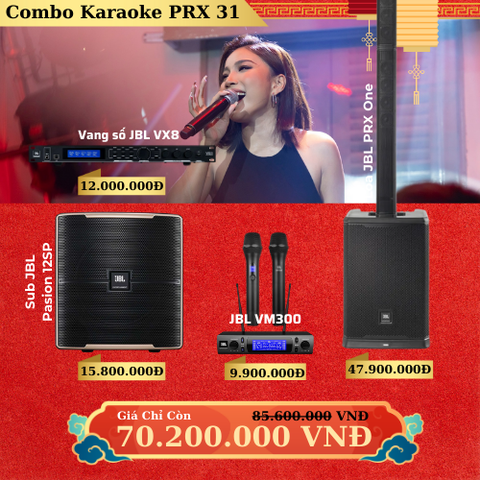 Dàn Loa JBL PXR ONE , Vang JBL VX8, Mic JBL VM300, Sub JBL Pasion 12