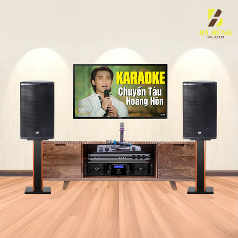 Dàn Karaoke Gia Đình : Loa SE-Audiotechnik CV-12i, Vang AAP K-1000ii, Micro BBS E-250GS,Đẩy công suất Aap STD 8002