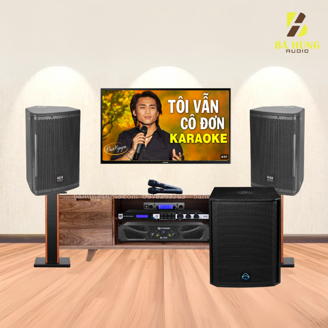Dàn Karaoke Gia Đình : Loa SE-Audiotechnik V-12, Đẩy Crown XLi2500 ,Vang KX180A , Micro VM300 , Sub Wharfedale Pro T-Sub-AX15B