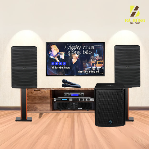 Dàn Karaoke Gia Đình : Loa Whafedale Pro WH-12 NEO, Đẩy Wharfedale CPD 2600 ,Vang KX180A , Micro VM300 , Sub Wharfedale Pro T-Sub-AX15B