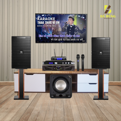 Dàn Karaoke Gia Đình JBL1: JBL 4012 G2, Đẩy Crown XLi3500 ,Vang KX180A , Micro VM300 , Sub Polk HTS12