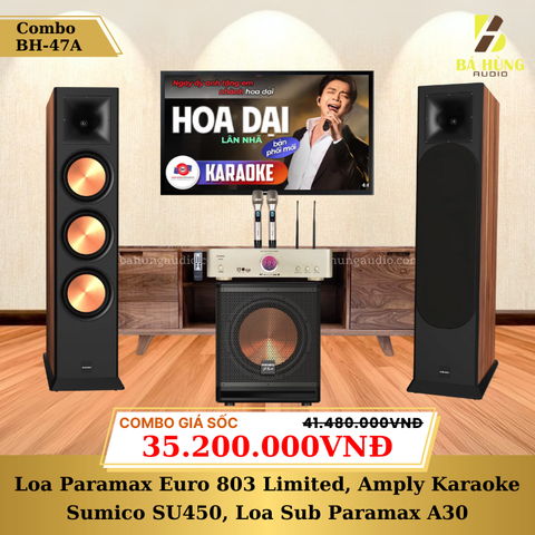 Loa Paramax Euro 803 Limited, Amply Karaoke Sumico SU450, Loa Sub Paramax A30