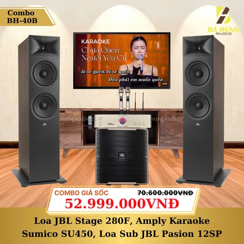 Loa JBL Stage 280F, Amply Karaoke  Sumico SU450, Loa Sub JBL Pasion 12SP