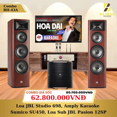 Loa JBL Studio 698, Amply Karaoke  Sumico SU450, Loa Sub JBL Pasion 12SP