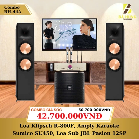 Loa Klipsch R-800F, Amply Karaoke  Sumico SU450, Loa Sub JBL Pasion 12SP