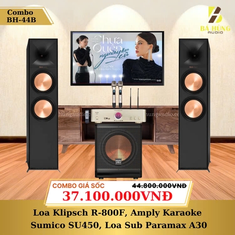 Loa Klipsch R-800F, Amply Karaoke  Sumico SU450, Loa Sub Paramax A30