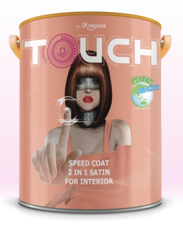 MYKOLOR TOUCH SPEED COAT 2 IN 1 SATIN FOR INTERIOR – SƠN NỘI THẤT CAO CẤP ĐA NĂNG 2 TRONG 1 BÓNG LOÁNG 18L