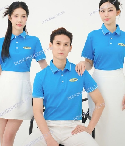Áo Đồng Phục Công Ty Piquecool Màu Ya Đậm Phối Lé Trắng – Sang Trọng, Hiện Đại, Chuẩn Thương Hiệu