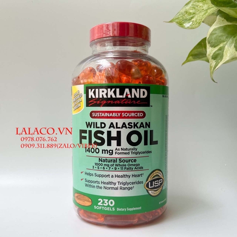 Dầu Cá Alaska Kirkland Signature Wild Alaskan Fish Oil 1400mg 230 Viên