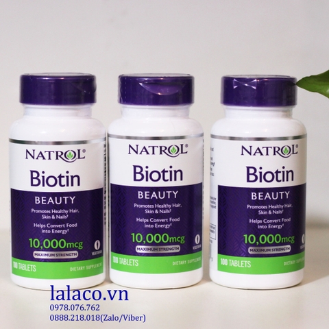 Natrol Biotin 10000 mcg Viên uống hỗ trợ mọc tóc