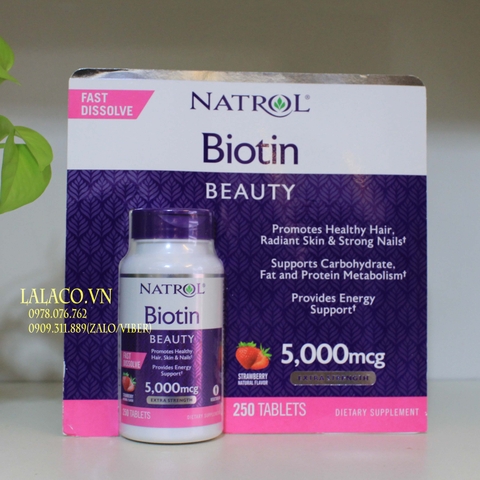 Viên uống mọc tóc Biotin 5000mcg Fast Dissolve 250 viên