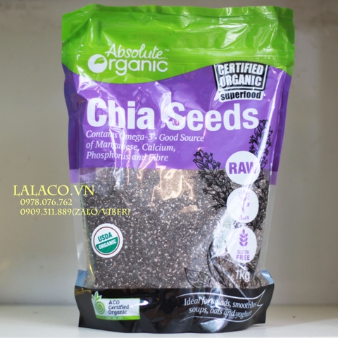 Hạt Chia Úc Chia Seeds High In Omega 3 Absolute Organic 1kg (Mẫu mới)