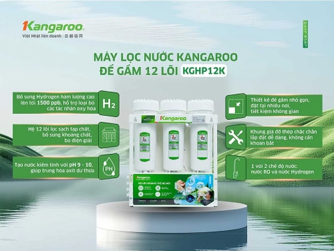 Máy lọc nước Kangaroo Hydrogen KGHP12K - 12 Lõi Mới