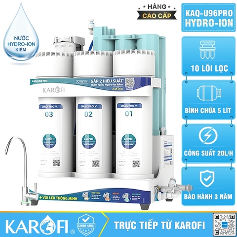 Máy lọc nước Karofi KAQ-U96 PRO - ION Kiềm, 10 Lõi Mới