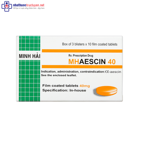 Aescin 20mg (3 vỉ x 30 viên)