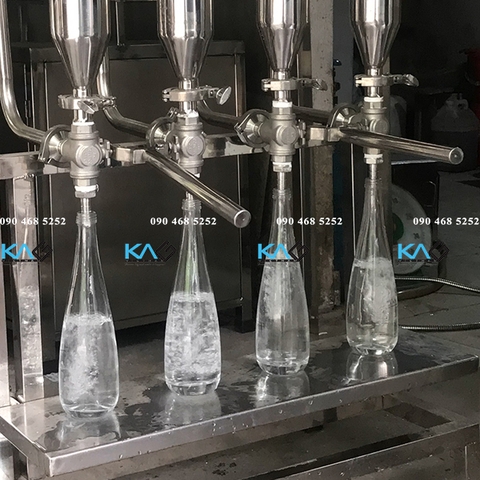 máy chiết rót nước mắm 4 vòi gạt tay inox 304 chống han gỉ KAG Việt Nam