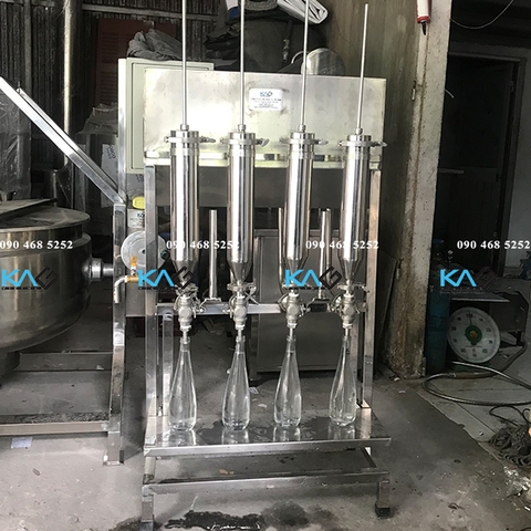 máy chiết rót nước mắm 4 vòi gạt tay inox 304 không han gỉ chịu oxi hoá KAG Việt Nam