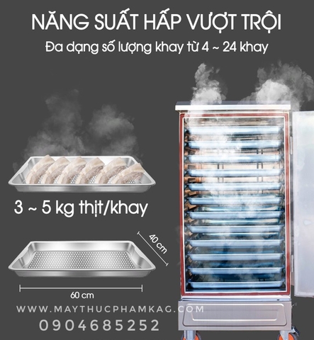 Tủ hấp thịt công nghiệp đa dạng công suất, tủ hấp đa năng các loại thực phẩm