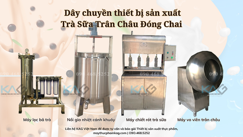 Dây chuyền thiết bị sản xuất trà sữa đóng chai, trà sữa Đài Loan hút khách