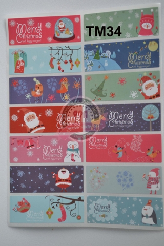 STICKER MERRY CHRISTMAS 14 in 1 TM34