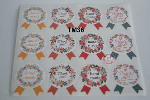 STICKER  hanmade VÒNG HOA TM36