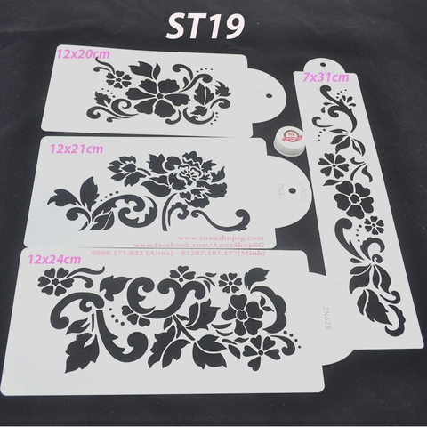 STENCIL SET 4 HOA  ST19