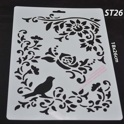 STENCIL CHIM ĐẬU CÀNH CÂY ST26