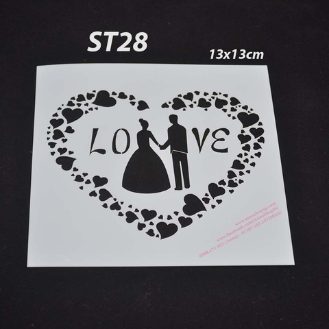 STENCIL LOVE VUÔNG ST28