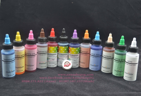 SET 12 MÀU AIRBRUSH CHEFMASTER 2oz