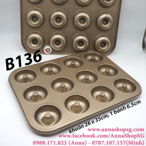 B136 KHUÔN DONUT 12 LỖ