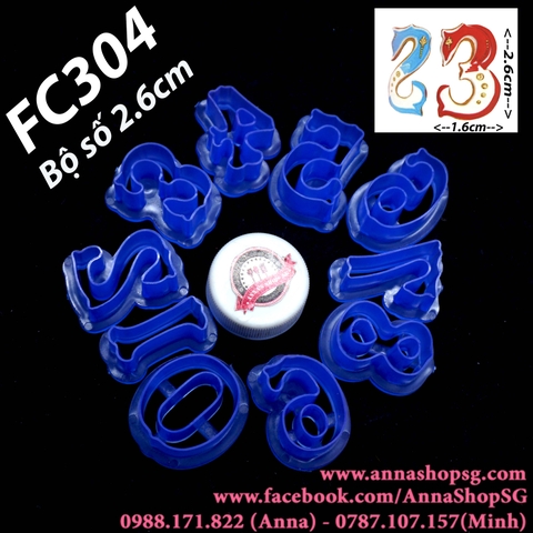 FC304 BỘ SỐ NHỰA 2.6cm