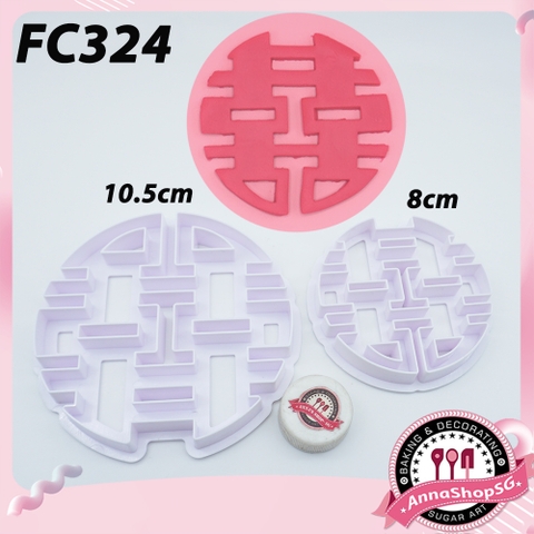 FC324 KHUÔN CẮT SONG HỶ TRÒN 2 SIZE