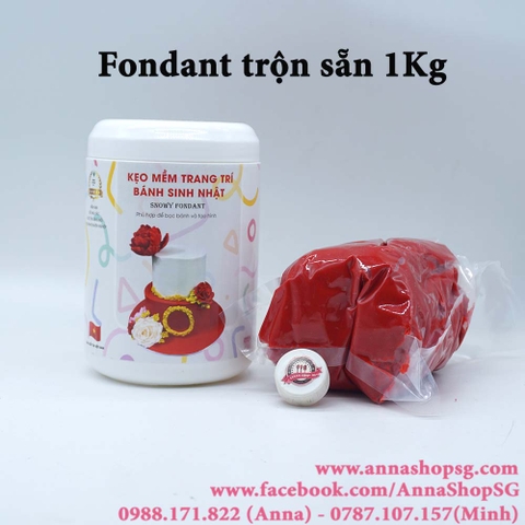 1Kg KẸO MỀM TRANG TRÍ BÁNH SINH NHẬT (SNOWY FONDANT ) - ĐỎ