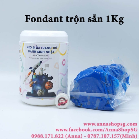 1Kg KẸO MỀM TRANG TRÍ BÁNH SINH NHẬT (SNOWY FONDANT ) - XANH DƯƠNG