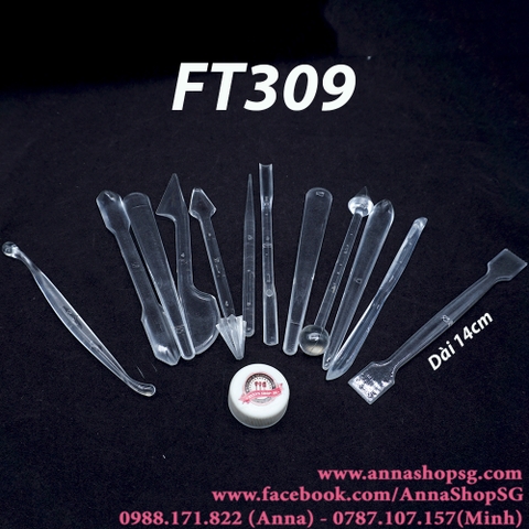 FT309 BỘ DỤNG CỤ TẠO HÌNH 12 MÓN NHỰA TRONG
