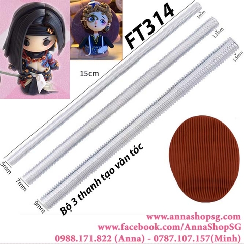 FT314 BỘ 3 CÂY LĂN ĐẤT TẠO VÂN TÓC BÚP BÊ