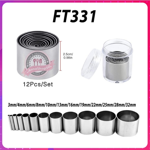 FT331 BỘ KHUÔN CẮT HÌNH TRÒN NHỎ 12 SIZE