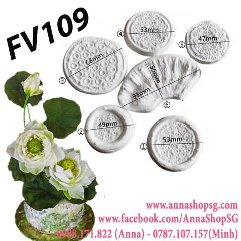 FV109 BỘ 6 KHUÔN GƯƠNG SEN