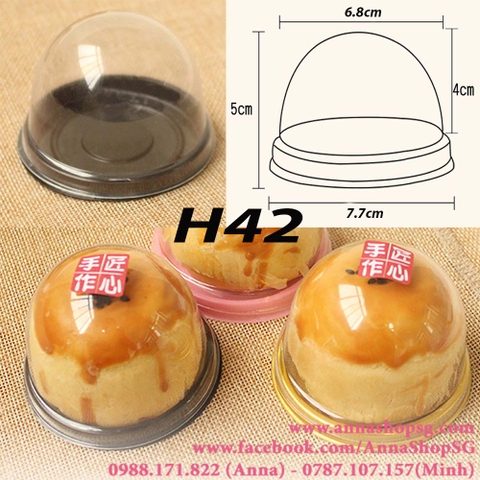 H42 HỘP NHỰA NẮP CẦU CHO BÁNH 100g (10c)