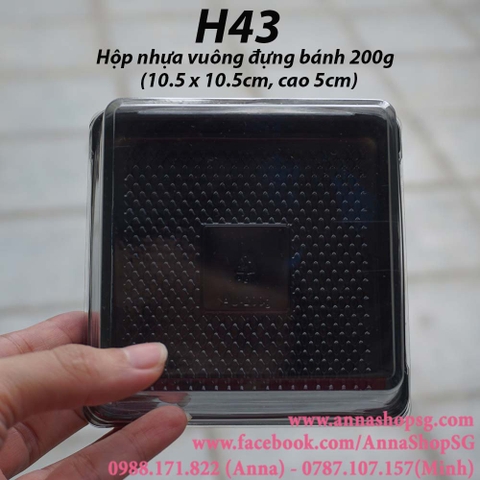 H43 HỘP NHỰA NẮP TRONG CHO BÁNH 200g (10c)