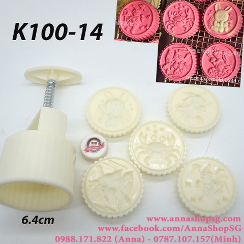 K100-14 KHUÔN TRUNG THU 100g CUA, THỎ