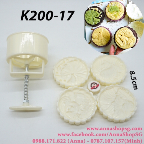 K200-17 BỘ KHUÔN TT 200g CÁ VÀ LÁ SEN