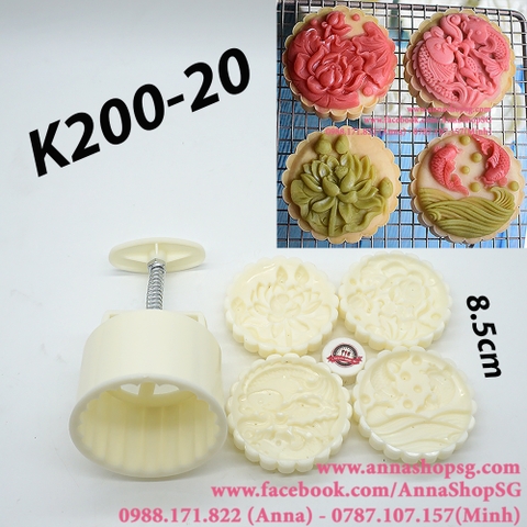 K200-20 KHUÔN TRUNG THU 200g CÁ VÀ HOA