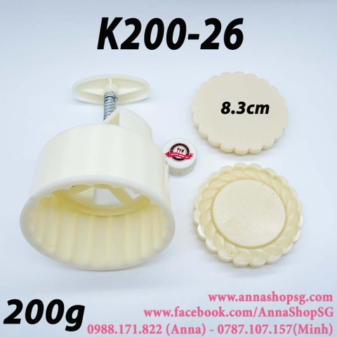 K200-26 KHUÔN TRUNG THU 200G 2 MẶT TRƠN