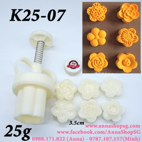 K25-07 KHUÔN TRUNG THU 25g 6 MẶT HOA