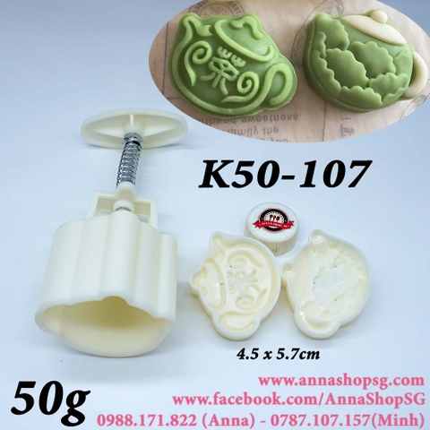 K50-107 KHUÔN TRUNG THU 50G ẤM TRÀ 2 MẶT